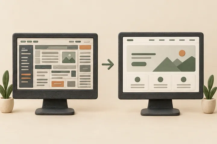 Website redesign services before and after comparison